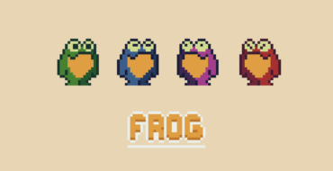 Frogs in pixel art