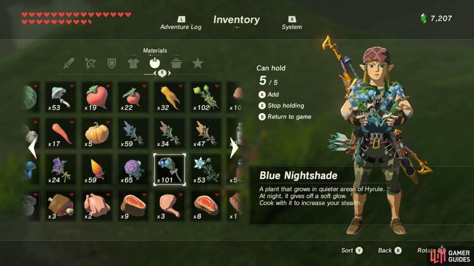 Inventory of the last Zelda