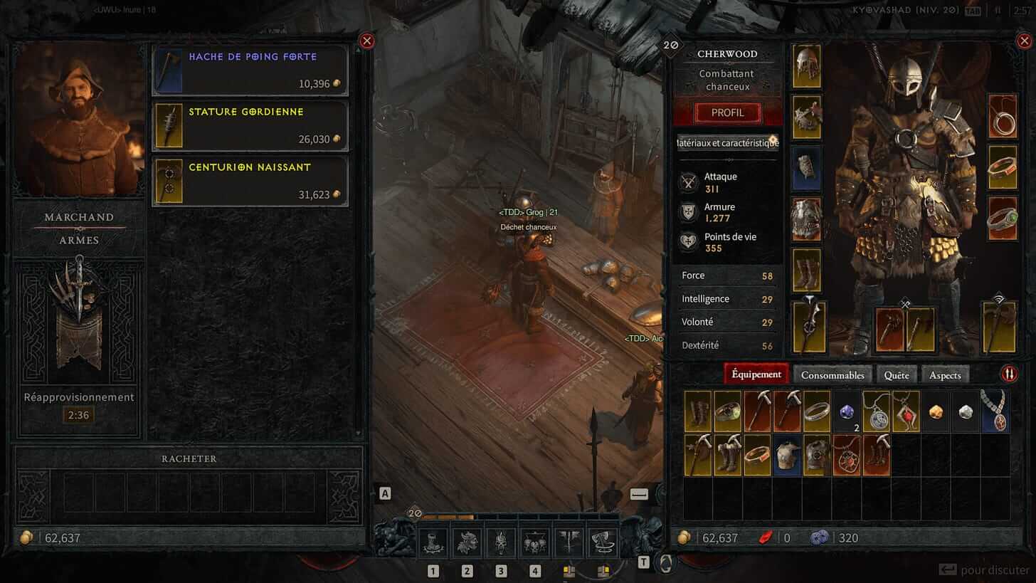Vendor interface from Diablo 4